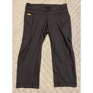 Lole Womens Size S Black Mesh Cropped Capri Athletic Leggings